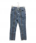 JOHN LAWRENCE SULLIVANジョン ローレンス サリバン）の古着「WASHED DENIM ZIPPED PANTS」｜インディゴ