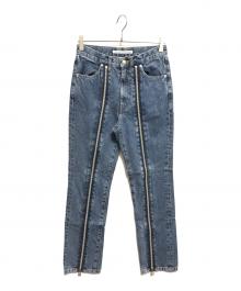 JOHN LAWRENCE SULLIVAN（ジョン ローレンス サリバン）の古着「WASHED DENIM ZIPPED PANTS」｜インディゴ