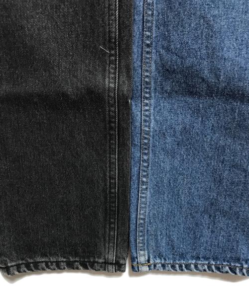 JOHN LAWRENCE SULLIVAN（ジョン ローレンス サリバン）JOHN LAWRENCE SULLIVAN (ジョン ローレンス サリバン) WASHED DENIM BI-COLOR PANTS インディゴ×ブラック サイズ:44の古着・服飾アイテム