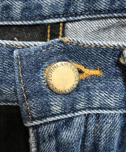 JOHN LAWRENCE SULLIVAN（ジョン ローレンス サリバン）JOHN LAWRENCE SULLIVAN (ジョン ローレンス サリバン) WASHED DENIM BI-COLOR PANTS インディゴ×ブラック サイズ:44の古着・服飾アイテム