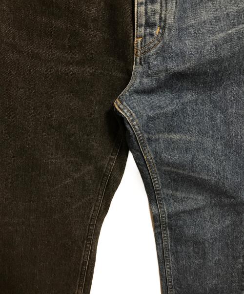 JOHN LAWRENCE SULLIVAN（ジョン ローレンス サリバン）JOHN LAWRENCE SULLIVAN (ジョン ローレンス サリバン) WASHED DENIM BI-COLOR PANTS インディゴ×ブラック サイズ:44の古着・服飾アイテム