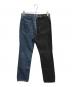 JOHN LAWRENCE SULLIVAN (ジョン ローレンス サリバン) WASHED DENIM BI-COLOR PANTS インディゴ×ブラック サイズ:44：5000円