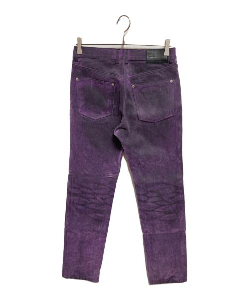JOHN LAWRENCE SULLIVAN（ジョン ローレンス サリバン）JOHN LAWRENCE SULLIVAN (ジョン ローレンス サリバン) 5POCKET FLOCKED DENIM PANTS パープル サイズ:44の古着・服飾アイテム