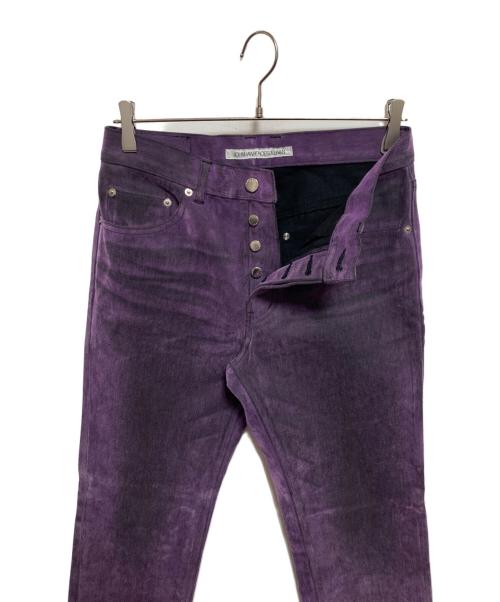 JOHN LAWRENCE SULLIVAN（ジョン ローレンス サリバン）JOHN LAWRENCE SULLIVAN (ジョン ローレンス サリバン) 5POCKET FLOCKED DENIM PANTS パープル サイズ:44の古着・服飾アイテム