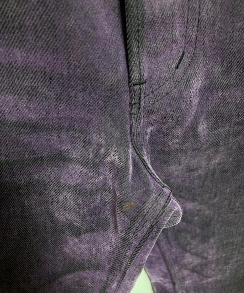 JOHN LAWRENCE SULLIVAN（ジョン ローレンス サリバン）JOHN LAWRENCE SULLIVAN (ジョン ローレンス サリバン) 5POCKET FLOCKED DENIM PANTS パープル サイズ:44の古着・服飾アイテム