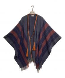 HERMES（エルメス）の古着「タッセッル付ポンチョ」｜ネイビー