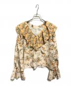 GRACE CONTINENTAL（グレースコンチネンタル）の古着「サマーフラワーラッフルトップ」｜ベージュ