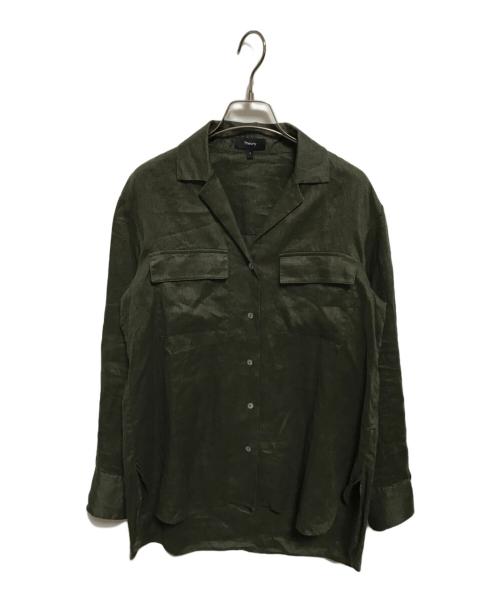 theory（セオリー）theory (セオリー) オーバーサイズシャツ オリーブ サイズ:Sの古着・服飾アイテム