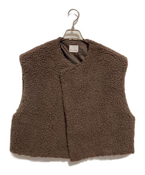 Honnete（オネット）Honnete (オネット) クロップドボアベスト ブラウン サイズ:表記無しの古着・服飾アイテム