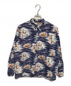reyn spoonerレイン スプナー）の古着「総柄ボタンダウンシャツ」｜ネイビー