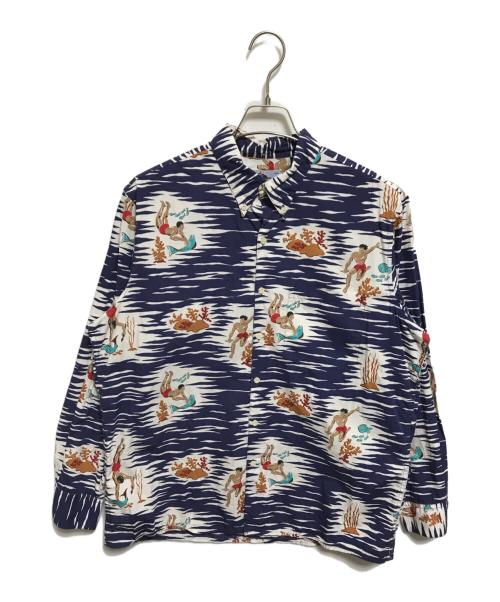 reyn spooner（レイン スプナー）reyn spooner (レイン スプナー) 総柄ボタンダウンシャツ ネイビー サイズ:Mの古着・服飾アイテム