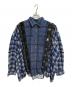 Rebuild by Needles（リビルドバイニードルス）の古着「Flannel Shirt - 7 Cuts Zipped Wide Shirt」｜ブルー
