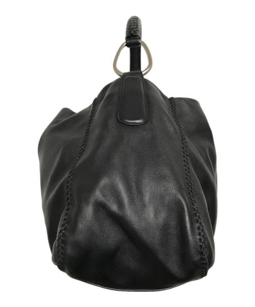 SAZABY（サザビー）SAZABY (サザビー) レザーハンドバッグ ブラックの古着・服飾アイテム