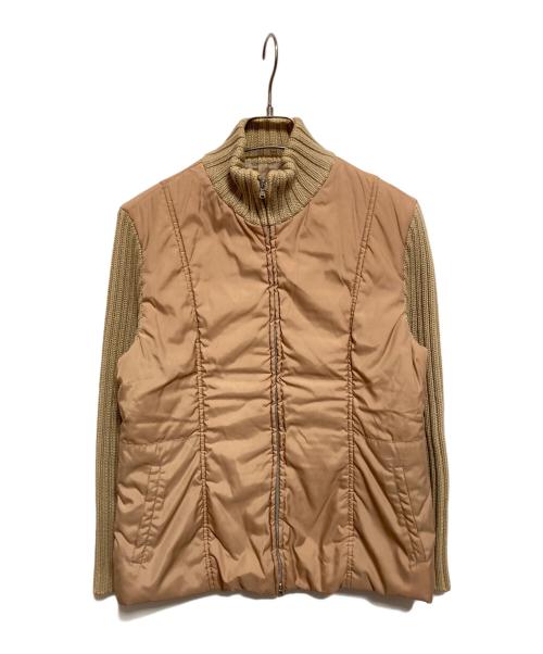 MAX&Co.（マックスアンドコー）MAX&Co. (マックスアンドコー) ニット切替中綿ジャケット ベージュ サイズ:38の古着・服飾アイテム