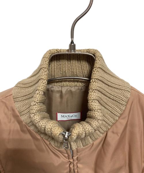 MAX&Co.（マックスアンドコー）MAX&Co. (マックスアンドコー) ニット切替中綿ジャケット ベージュ サイズ:38の古着・服飾アイテム