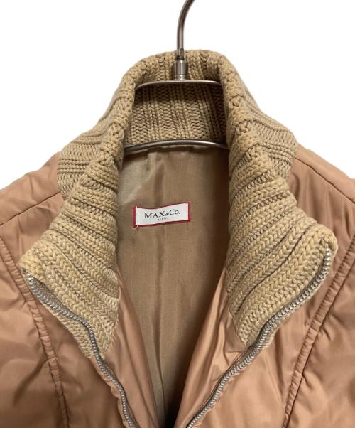 MAX&Co.（マックスアンドコー）MAX&Co. (マックスアンドコー) ニット切替中綿ジャケット ベージュ サイズ:38の古着・服飾アイテム