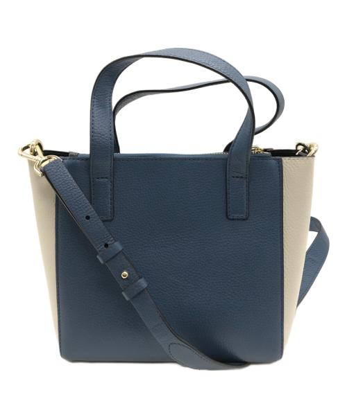 MICHAEL KORS（マイケル・コース）MICHAEL KORS (マイケルコース) 2WAYバッグ ブルー×ホワイトの古着・服飾アイテム