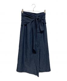 Apuweiser-riche（アプワイザーリッシェ）の古着「リボンラップスカート」｜インディゴ