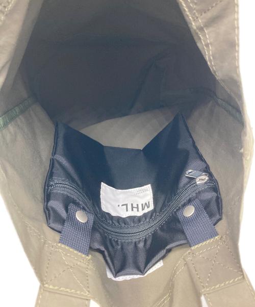 MHL（エムエイチエル）MHL (エムエイチエル) PROOFED HIGHCOUNT TWILL TOTE オリーブの古着・服飾アイテム
