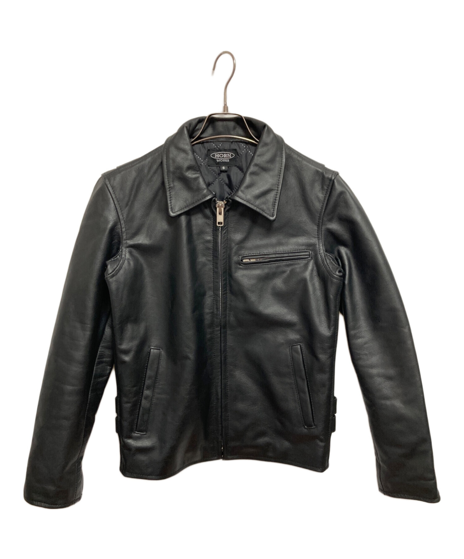 【大人気】ブラック シングルライダース レザージャケット 牛革 黒 メンズ 90s ポールスミス シングル ライダース レザージャケット 牛革