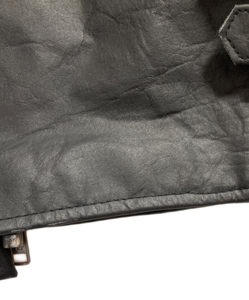 HORN WORKS（ホーンワークス）HORN WORKS (ホーンワークス) バッファローレザーライダースジャケット ブラック サイズ:Sの古着・服飾アイテム