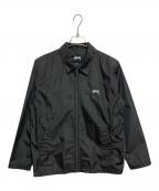 stussyステューシー）の古着「LEOPARD PANEL JACKET」｜ブラック