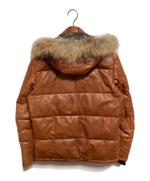 PS Paul Smith（ＰＳポールスミス）PS Paul Smith (ＰＳポールスミス) レザーダウンジャケット ブラウン サイズ:Mの古着・服飾アイテム