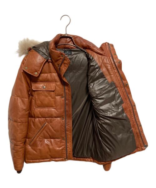 PS Paul Smith（ＰＳポールスミス）PS Paul Smith (ＰＳポールスミス) レザーダウンジャケット ブラウン サイズ:Mの古着・服飾アイテム