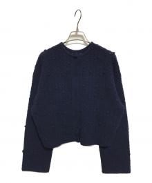 BALLSEY（ボールジィ）の古着「ミニポップコーンケーブル バックオープンプルオーバー」｜ネイビー