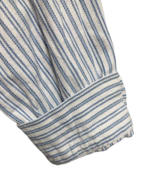 GRAND FATHER（グランドファザー）GRAND FATHER (グランドファザー) グランパシャツ ホワイト×ブルー サイズ:Lの古着・服飾アイテム