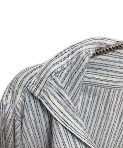 GRAND FATHER（グランドファザー）GRAND FATHER (グランドファザー) グランパシャツ ホワイト×ブルー サイズ:Lの古着・服飾アイテム