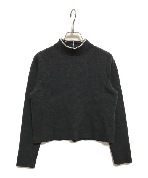 ANAYI（アナイ）ANAYI (アナイ) ファインメリノパールネック プルオーバー グレー サイズ:38の古着・服飾アイテム