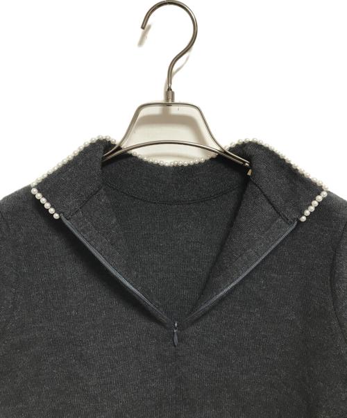 ANAYI（アナイ）ANAYI (アナイ) ファインメリノパールネック プルオーバー グレー サイズ:38の古着・服飾アイテム