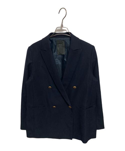 Noble（ノーブル）Noble (ノーブル) ピークドラぺルダブルジャケット ネイビー サイズ:36の古着・服飾アイテム