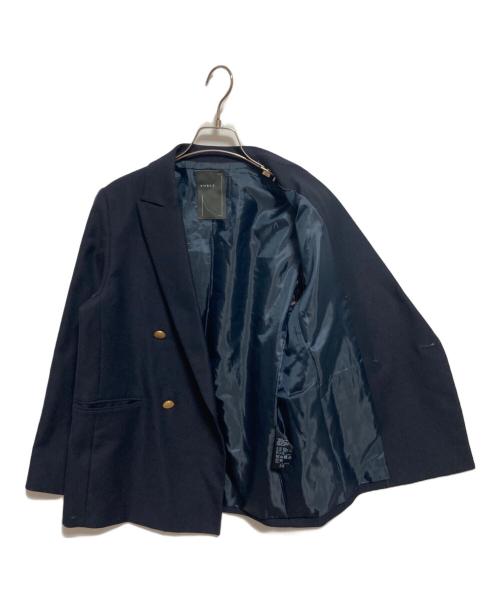 Noble（ノーブル）Noble (ノーブル) ピークドラぺルダブルジャケット ネイビー サイズ:36の古着・服飾アイテム