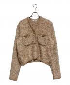 Mila Owenミラオーウェン）の古着「ニットツイードショートジャケット」｜ベージュ