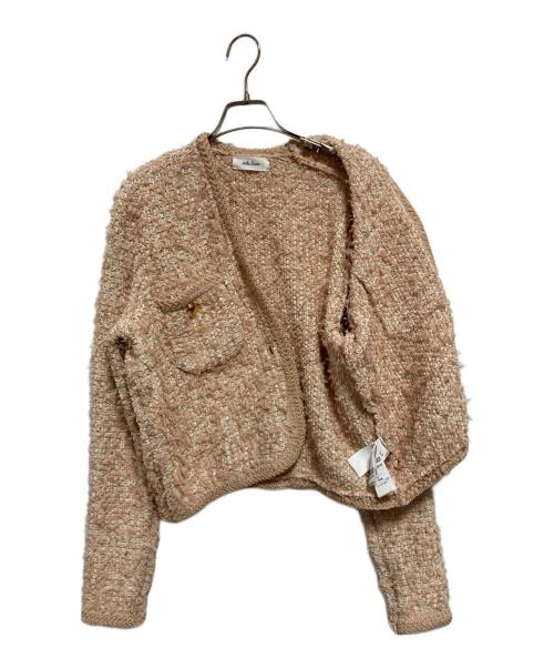 Mila Owen（ミラオーウェン）Mila Owen (ミラオーウェン) ニットツイードショートジャケット ベージュ サイズ:SIZE 1の古着・服飾アイテム