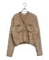 Mila Owen（ミラオーウェン）の古着「ニットツイードショートジャケット」｜ベージュ