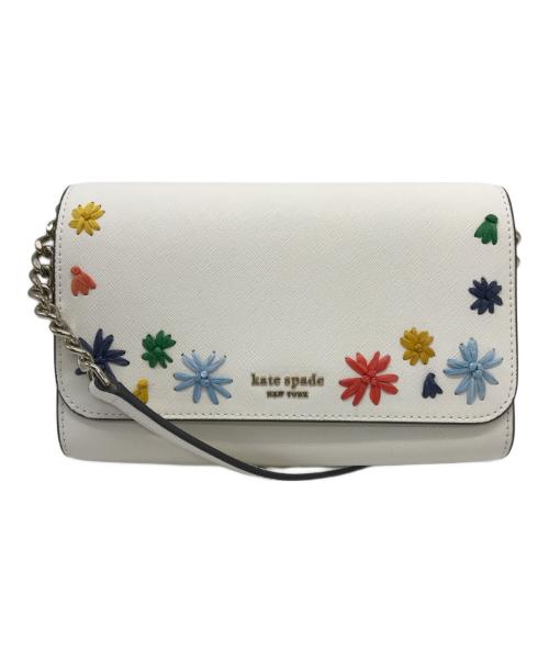 Kate Spade（ケイトスペード）Kate Spade (ケイトスペード) ショルダーウォレット ホワイトの古着・服飾アイテム