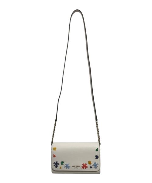 Kate Spade（ケイトスペード）Kate Spade (ケイトスペード) ショルダーウォレット ホワイトの古着・服飾アイテム