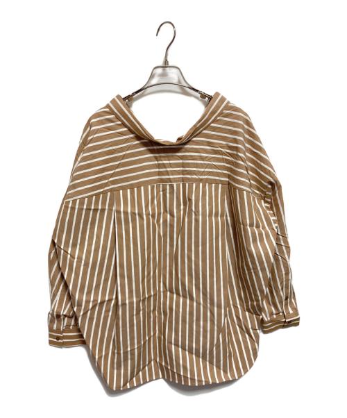 ENFOLD（エンフォルド）ENFOLD (エンフォルド) ストライプシャツ ホワイト×ベージュ サイズ:36 未使用品の古着・服飾アイテム