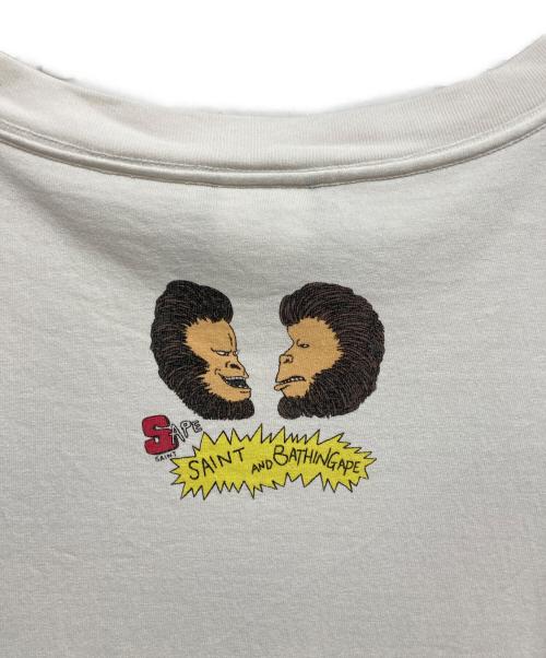 SAINT MICHAEL（セントマイケル）SAINT MICHAEL (セントマイケル) A BATHING APE (ア ベイシング エイプ) AP SS TEE HVN&HELL ホワイト サイズ:XXLの古着・服飾アイテム