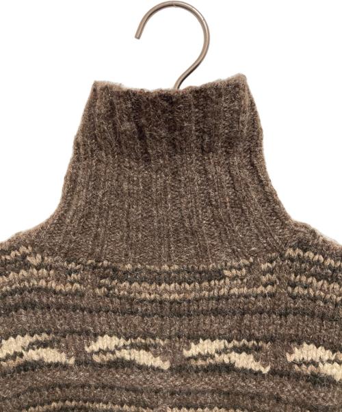 POLO RALPH LAUREN（ポロ・ラルフローレン）POLO RALPH LAUREN (ポロ・ラルフローレン) ネイティブ柄タートルネックニット ブラウン サイズ:Mの古着・服飾アイテム