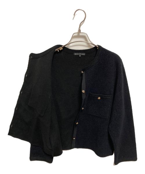 23区（ニジュウサンク）23区 (ニジュウサンク) ミニブークレニット カーディガン ブラック サイズ:44の古着・服飾アイテム