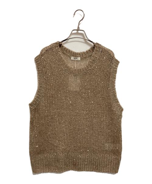 journal standard L'essage（ジャーナルスタンダード レサージュ）journal standard L'essage (ジャーナルスタンダード レサージュ) モヘヤMIXスパンコールベスト ベージュ サイズ:FREE 未使用品の古着・服飾アイテム