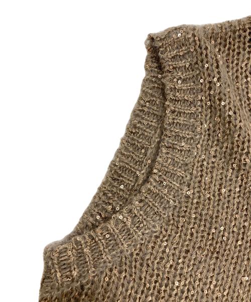 journal standard L'essage（ジャーナルスタンダード レサージュ）journal standard L'essage (ジャーナルスタンダード レサージュ) モヘヤMIXスパンコールベスト ベージュ サイズ:FREE 未使用品の古着・服飾アイテム