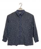 Spick and Spanスピック＆スパン）の古着「ドビードット異素材切替シャツ」｜ネイビー