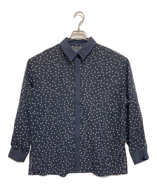 Spick and Span（スピック＆スパン）Spick and Span (スピックアンドスパン) ドビードット異素材切替シャツ ネイビー サイズ:なしの古着・服飾アイテム