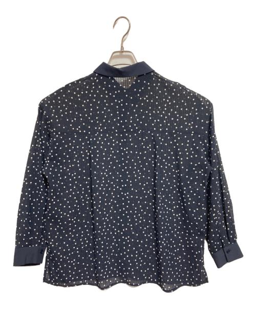 Spick and Span（スピック＆スパン）Spick and Span (スピックアンドスパン) ドビードット異素材切替シャツ ネイビー サイズ:なしの古着・服飾アイテム