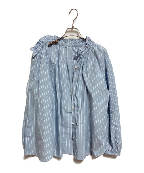 BEAUTY&YOUTH（ビューティーアンドユース）BEAUTY&YOUTH (ビューティーアンドユース) コットン タックギャザー ブラウス ブルー サイズ:下記参照の古着・服飾アイテム